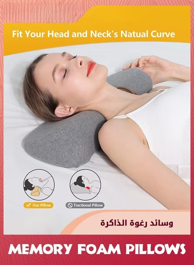 الوسائد عنق الرحم للتخفيف من الألم النوم,وسادة الرغوة الذاكرة العنق مكثفة للتخفيف من الألم الصلب,وسادة الرقبة دعم الرقبة لفة وسادة السرير,الرمادي الداكن الوسائد عنق الرحم للتخفيف من الألم النوم,وسادة الرغوة الذاكرة العنق مكثفة للتخفيف من الألم الصلب,وسادة الرقبة دعم الرقبة لفة وسادة السرير,الرمادي الداكن - Image 3